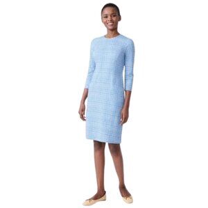 J. McLaughlin Catalyst Stretch Knit Crew Check 3/4 Sleeve Sheath Dress. Size S.